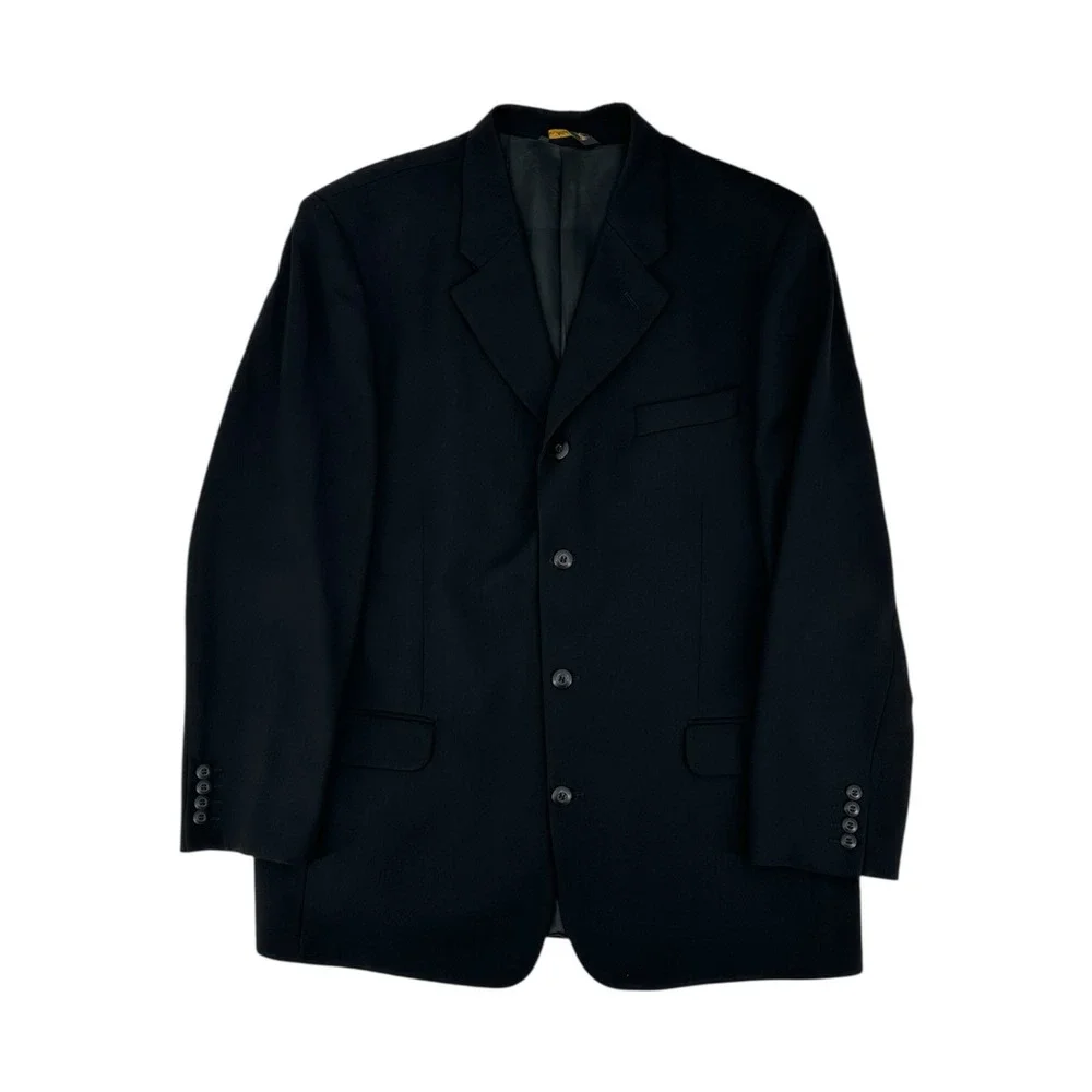 Vintage Bachrach Blazer Sport Jacket Men's 46R Black Made in Italy *See